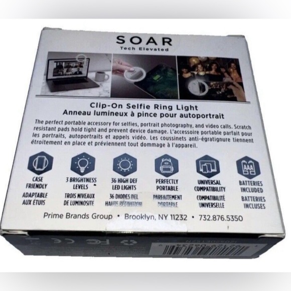 Soar Clip On Ring Selfie Light With Batteries Cell Phone Selfie Light NEW sealed - Picture 4 of 8